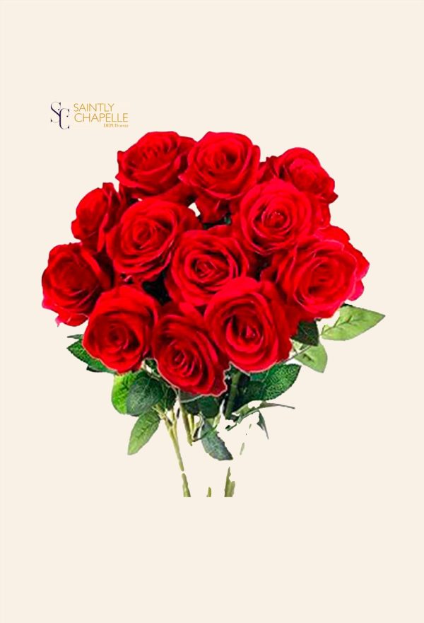 Bouquets de fleurs artificiels rose rouge